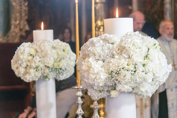 Fall Wedding In Tinos With White Floral Arrangements And Romantic Details
