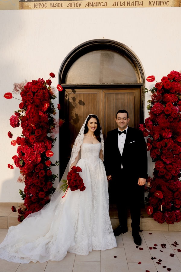 Old Money Hollywood Style Wedding Red Black