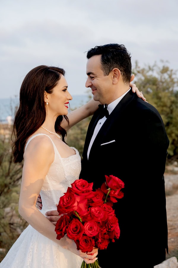 Old Money Hollywood Style Wedding Red Black