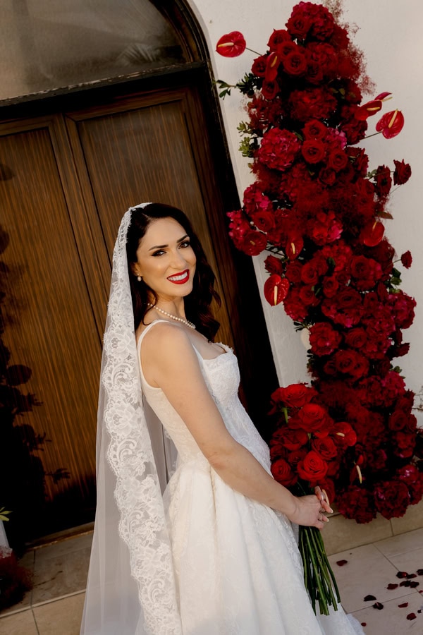 Old Money Hollywood Style Wedding Red Black