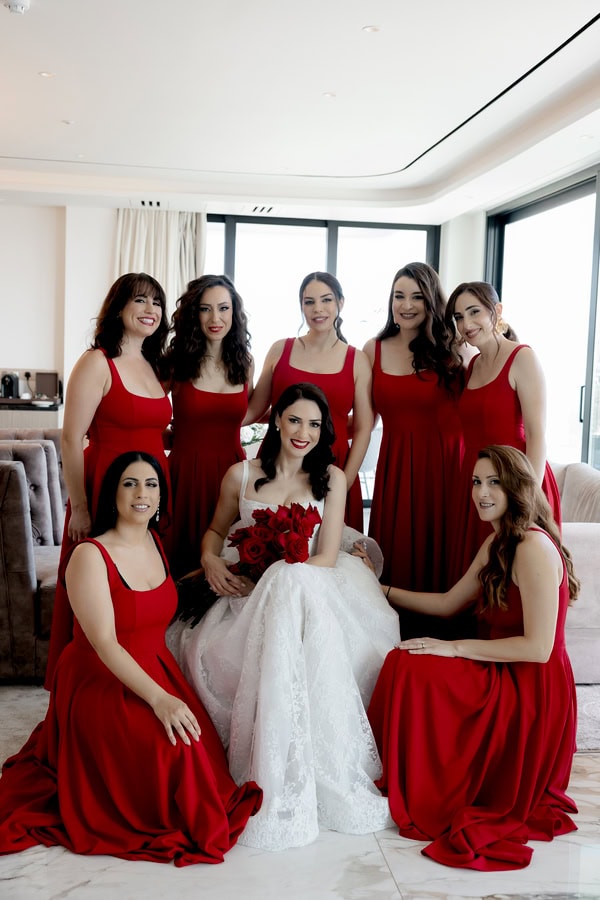 Old Money Hollywood Style Wedding Red Black