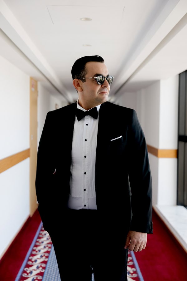 Old Money Hollywood Style Wedding Red Black