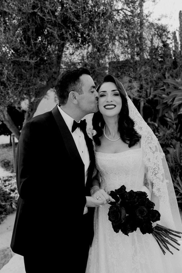 Old Money Hollywood Style Wedding Red Black