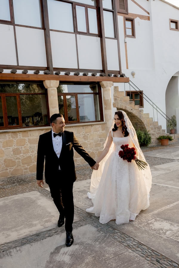 Old Money Hollywood Style Wedding Red Black