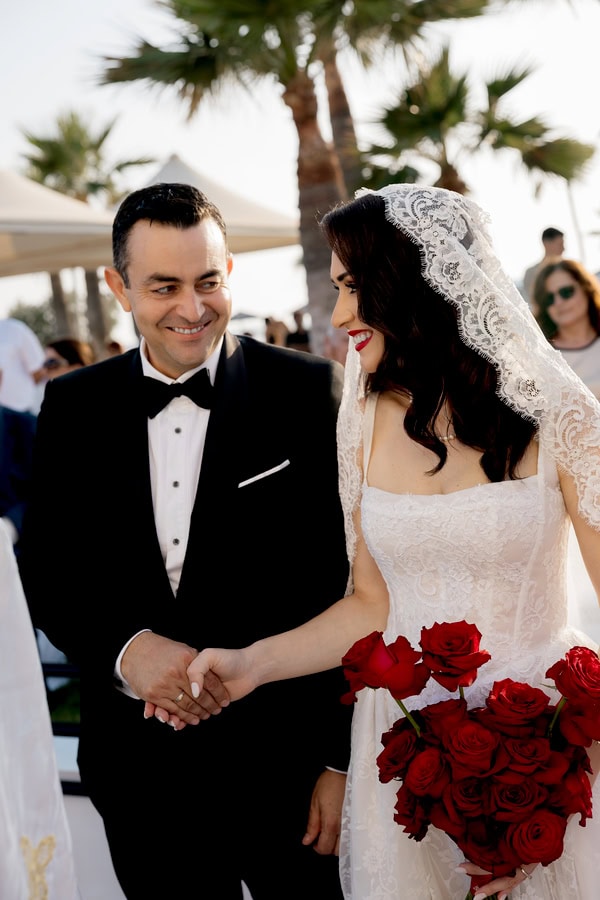 Old Money Hollywood Style Wedding Red Black