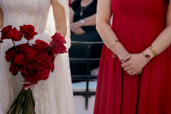 Old Money Hollywood Style Wedding Red Black