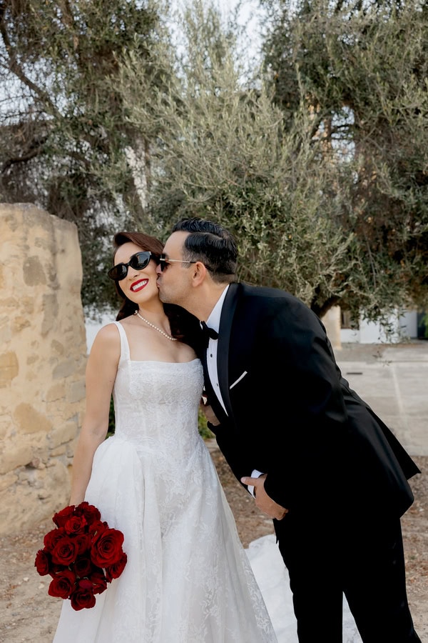 Old Money Hollywood Style Wedding Red Black