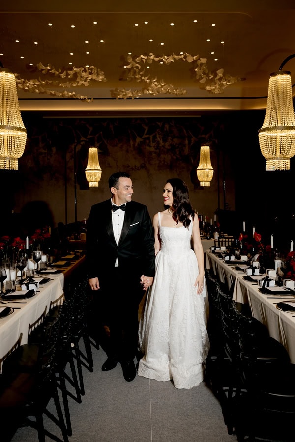 Old Money Hollywood Style Wedding Red Black