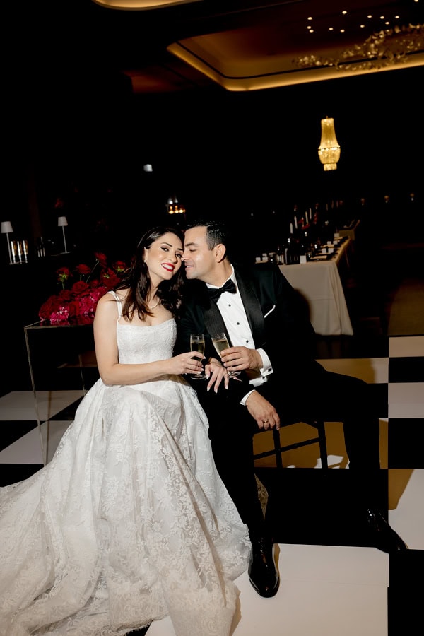 Old Money Hollywood Style Wedding Red Black