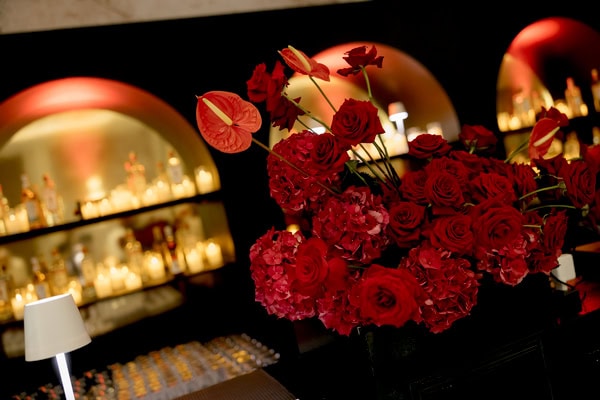 Old Money Hollywood Style Wedding Red Black