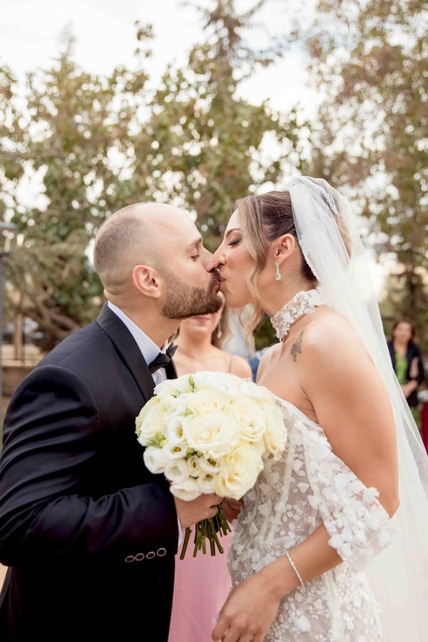 Romantic Autumn Wedding White Flowers Papagiannakos Winery