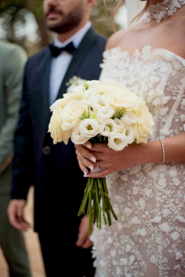 Romantic Autumn Wedding White Flowers Papagiannakos Winery