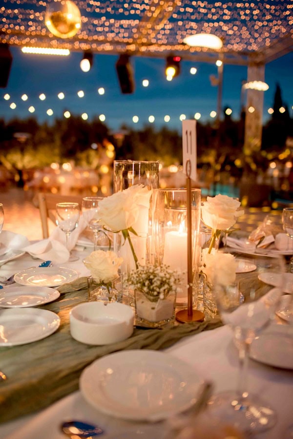 Romantic Autumn Wedding White Flowers Papagiannakos Winery