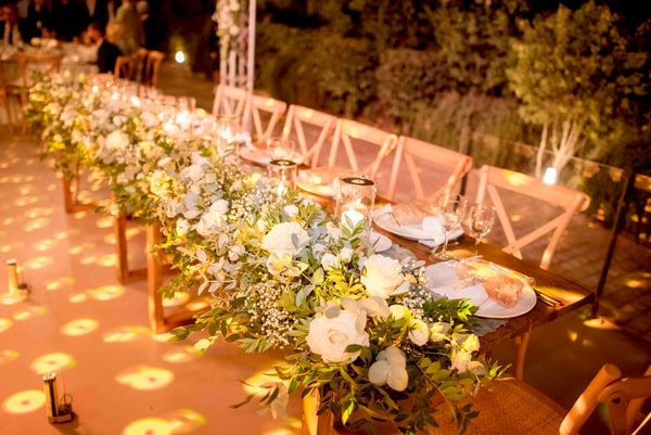 Romantic Autumn Wedding White Flowers Papagiannakos Winery