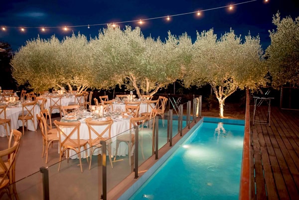 Romantic Autumn Wedding White Flowers Papagiannakos Winery