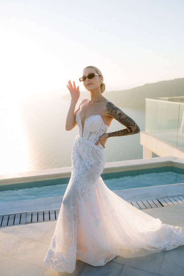 Romantic Destination Wedding Santorini Caldera