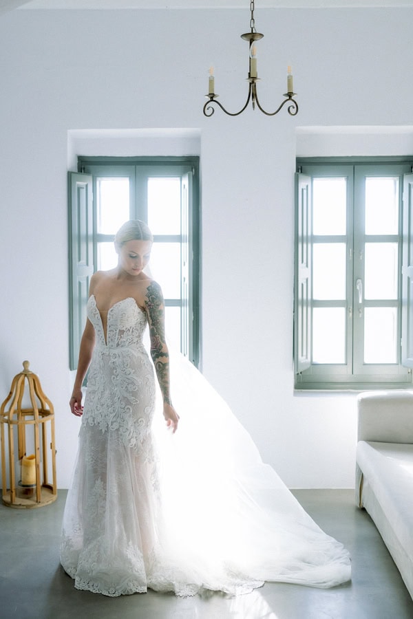 Romantic Destination Wedding Santorini Caldera