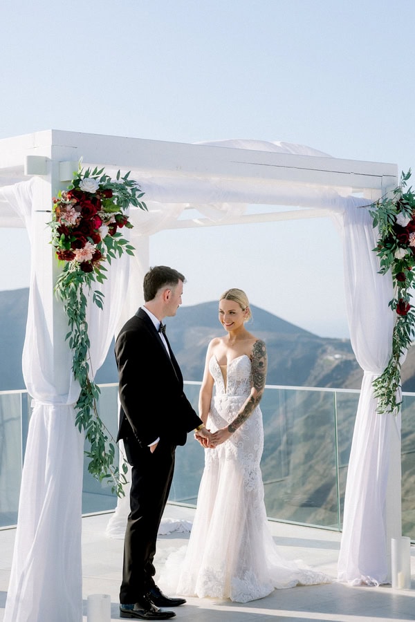 Romantic Destination Wedding Santorini Caldera