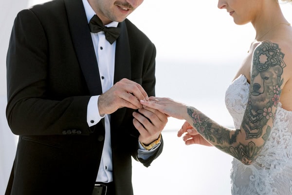 Romantic Destination Wedding Santorini Caldera