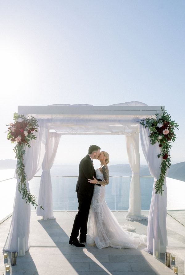 Romantic Destination Wedding Santorini Caldera