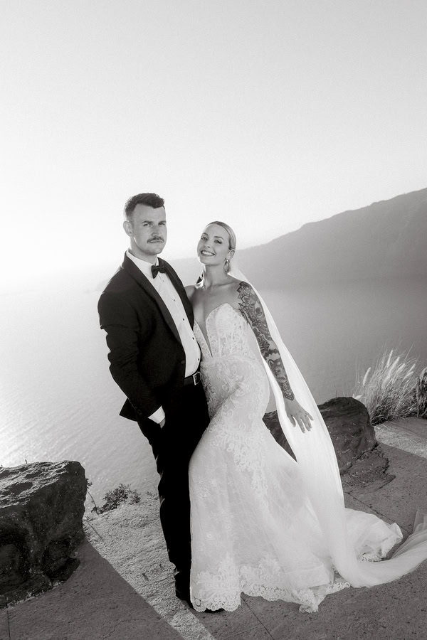 Romantic Destination Wedding Santorini Caldera
