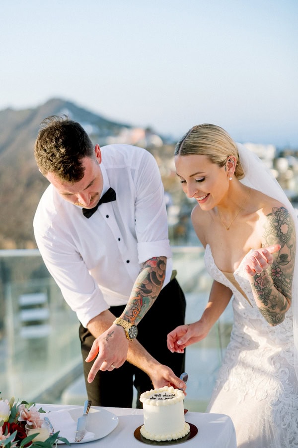 Romantic Destination Wedding Santorini Caldera