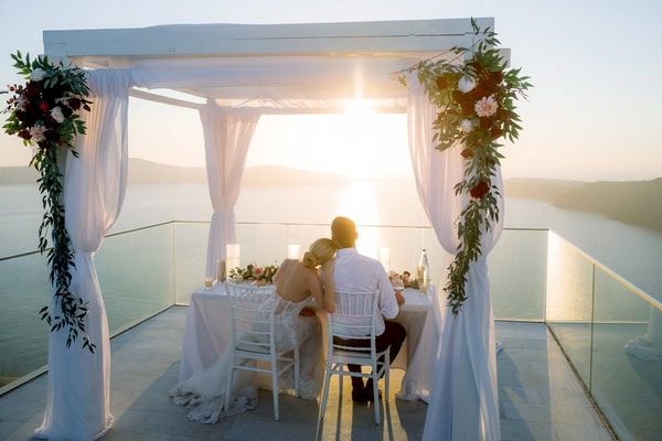 Romantic Destination Wedding Santorini Caldera
