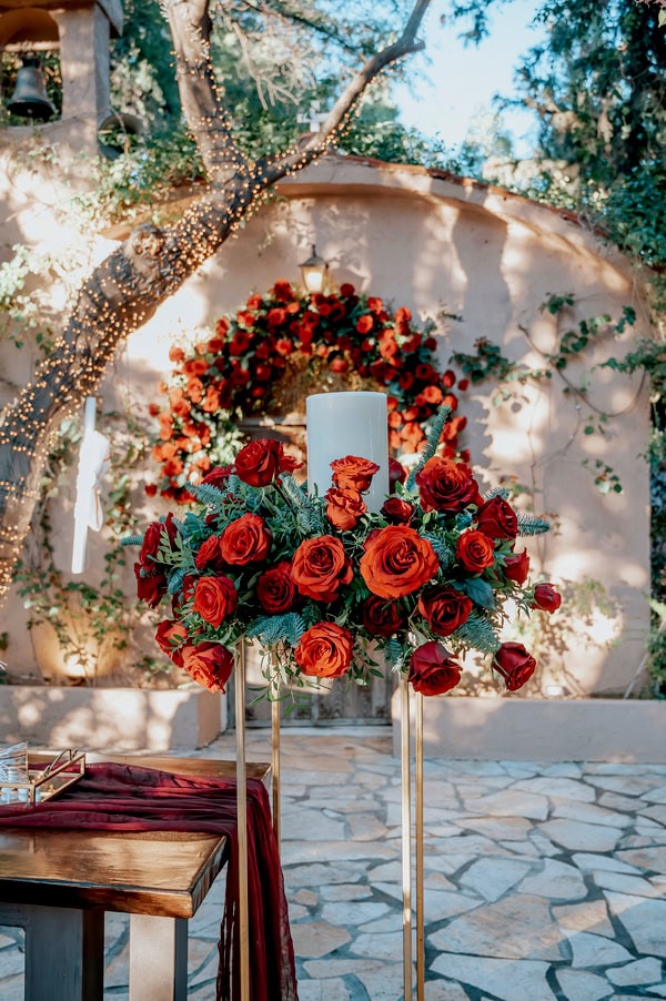 Wedding Red Roses Festive Chic Details