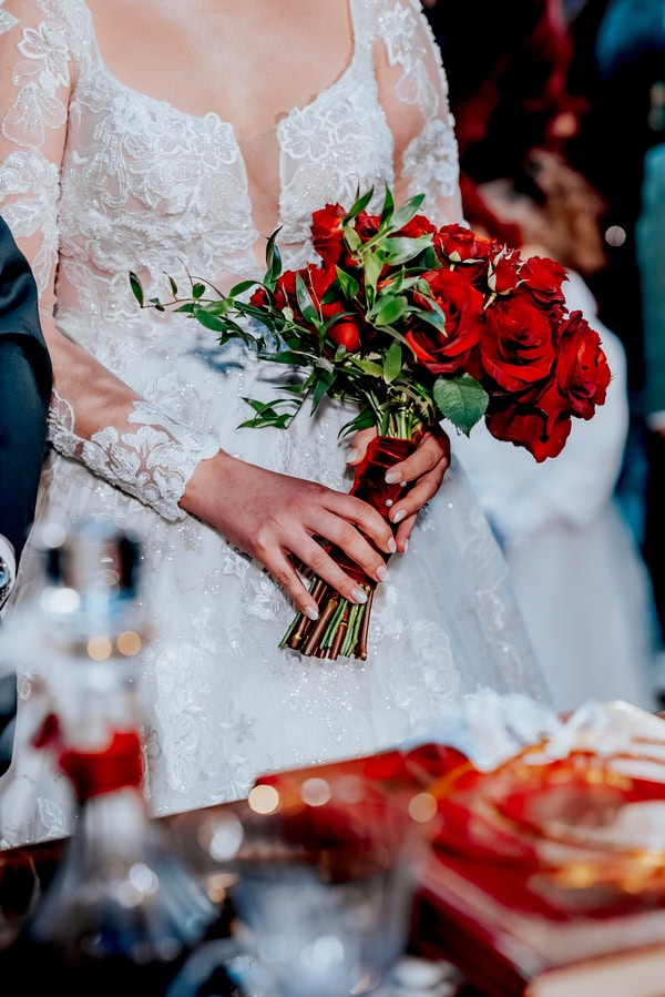 Wedding Red Roses Festive Chic Details