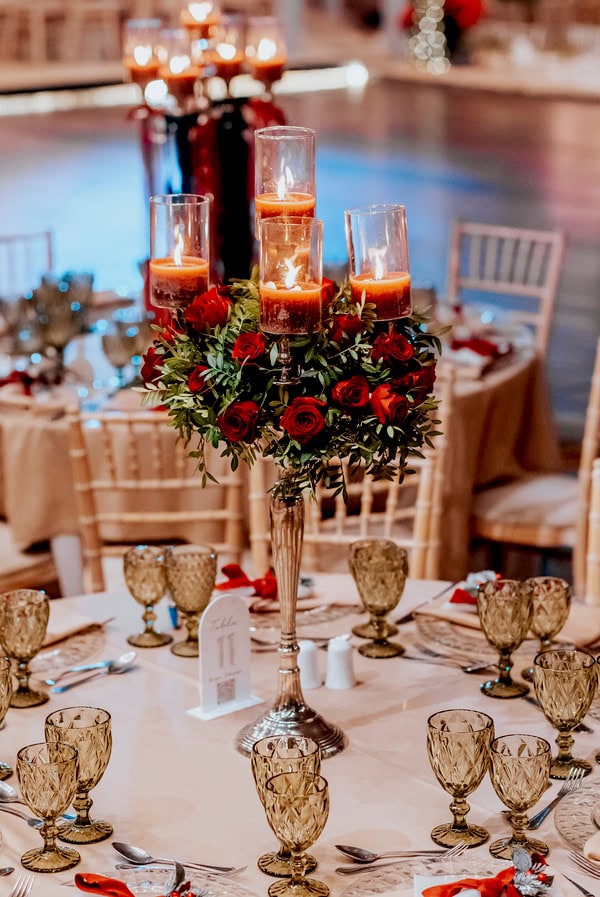 Wedding Red Roses Festive Chic Details