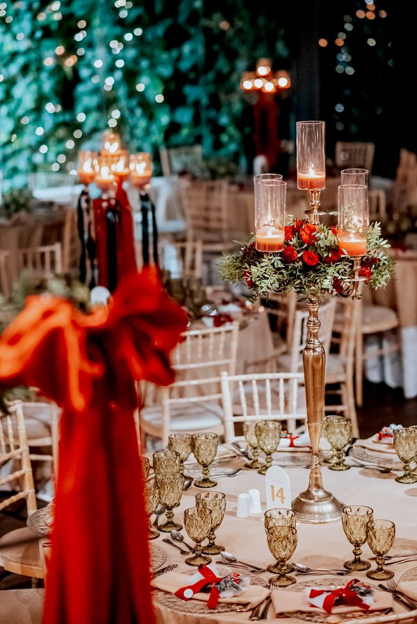 Wedding Red Roses Festive Chic Details