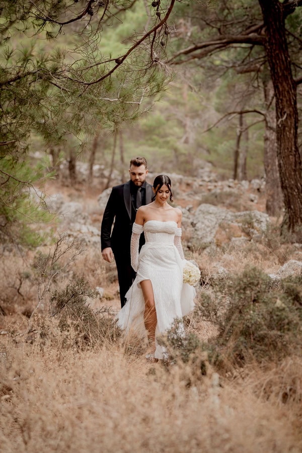 Autumn Wedding At Ostria Resort And Spa With White Floral Arrangements