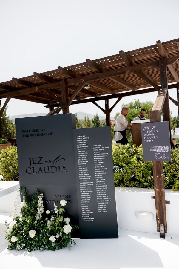 Modern Luxe Wedding In Crete With Black And Gold Details