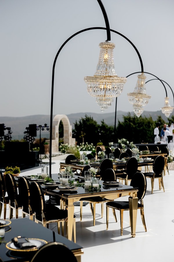 Modern Luxe Wedding In Crete With Black And Gold Details
