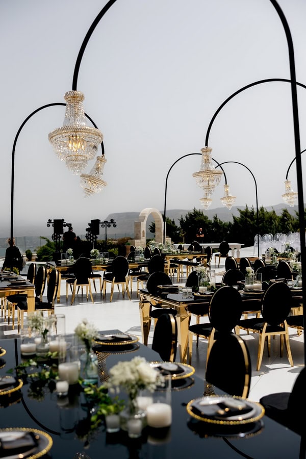 Modern Luxe Wedding In Crete With Black And Gold Details