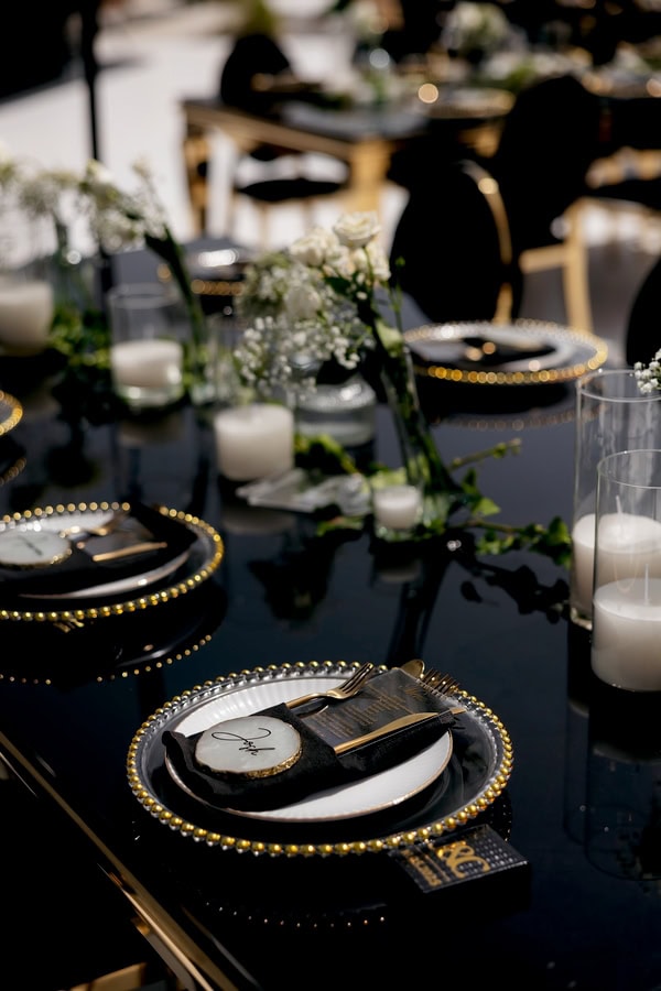 Modern Luxe Wedding In Crete With Black And Gold Details