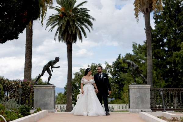 Romantic Autumn Wedding In Litohoro With White Floral Arrangements