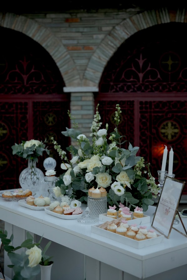 Romantic Autumn Wedding In Litohoro With White Floral Arrangements