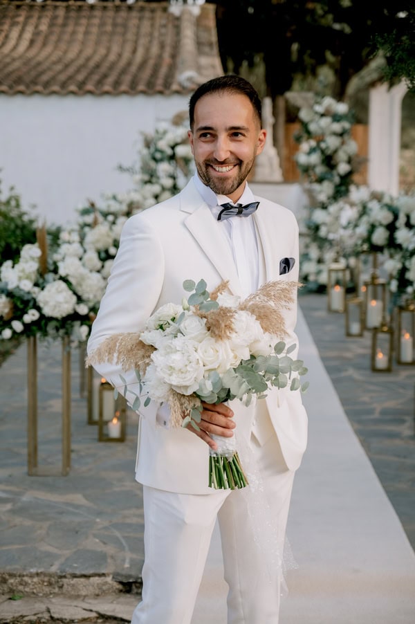 Romantic Summer Wedding At Argithea Estate With White Blooms