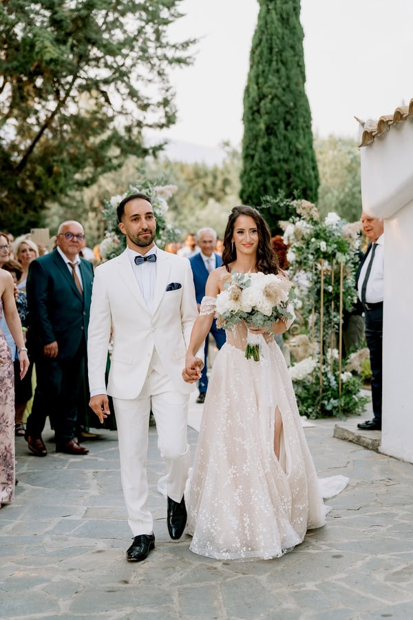 Romantic Summer Wedding At Argithea Estate With White Blooms