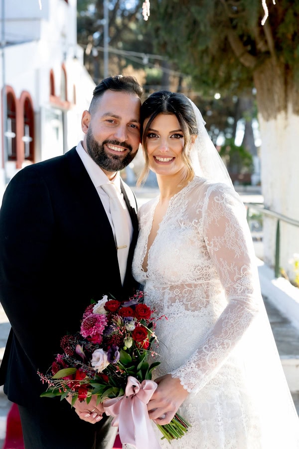 Romantic Winter Wedding Red Burgundy Kozani