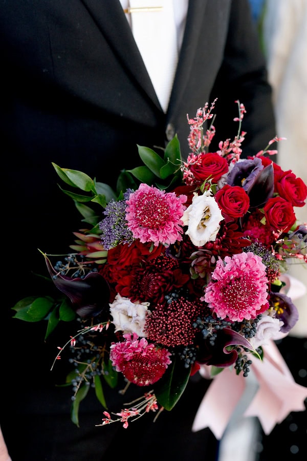 Romantic Winter Wedding Red Burgundy Kozani
