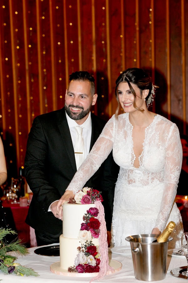 Romantic Winter Wedding Red Burgundy Kozani