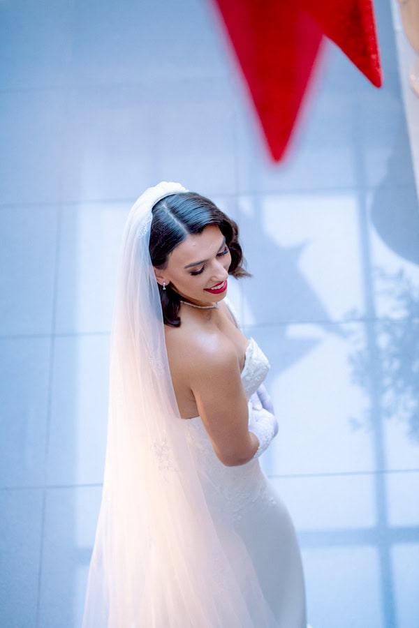 Romantic Winter Wedding White Red Flowers