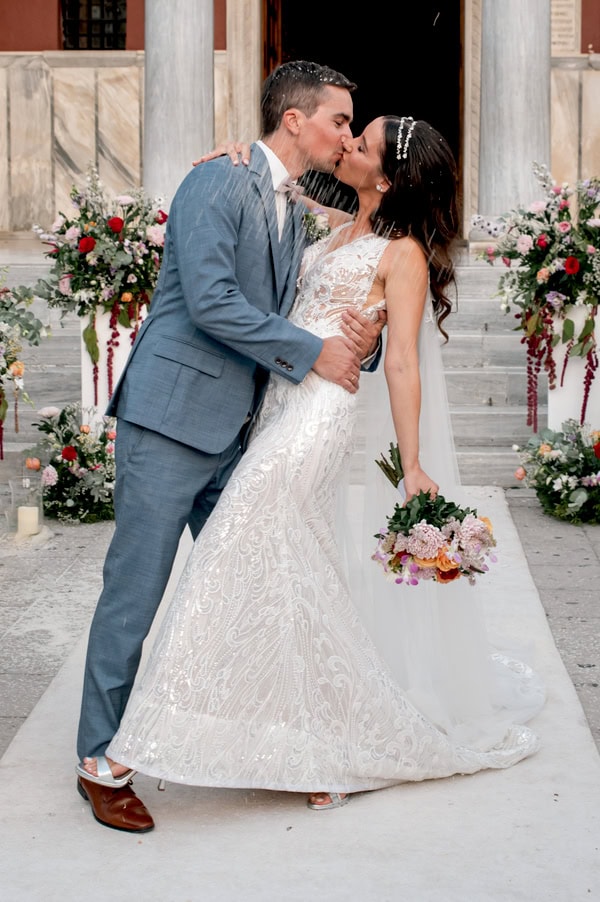 Wedding In Portaria Pelion With Romantic Flowers And Stunning View