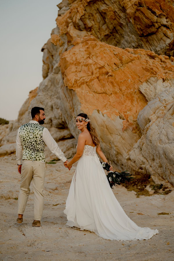 Boho Summer Wedding Serifos Earthy Tones Beach Party