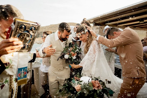 Boho Summer Wedding Serifos Earthy Tones Beach Party