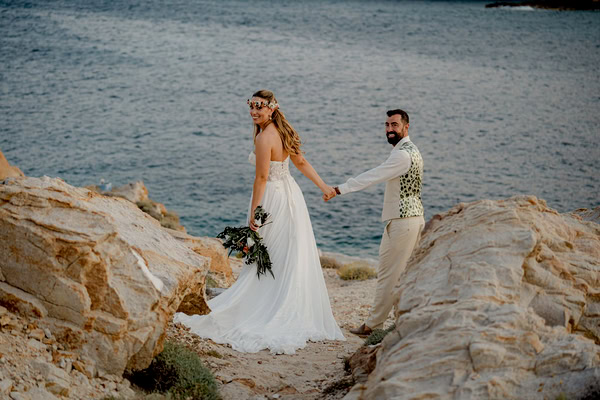 Boho Summer Wedding Serifos Earthy Tones Beach Party