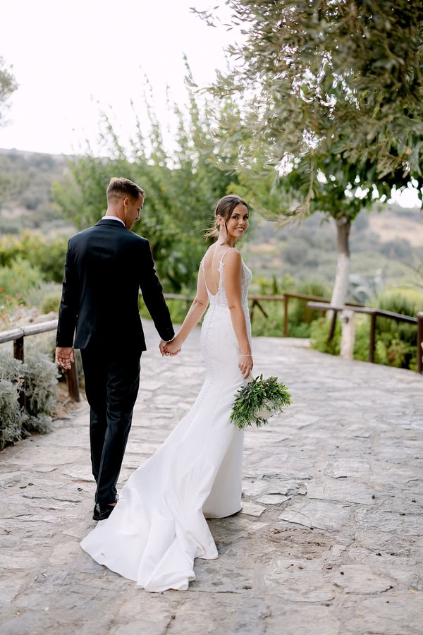 Destination Crete Wedding Rustic Details White Flowers