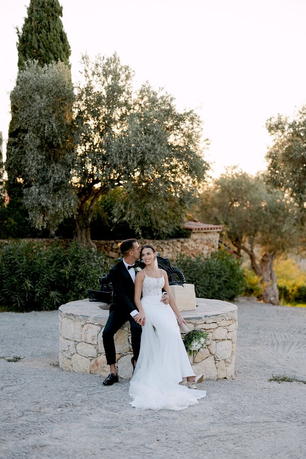 Destination Crete Wedding Rustic Details White Flowers